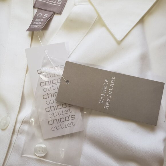 Chico's White Shirt Size 0.5 NWT - Picture 7 of 13